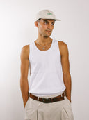Mens Rib Vest White