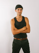 Mens Rib Vest Black