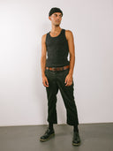 Mens Rib Vest Black