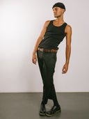 Mens Rib Vest Black
